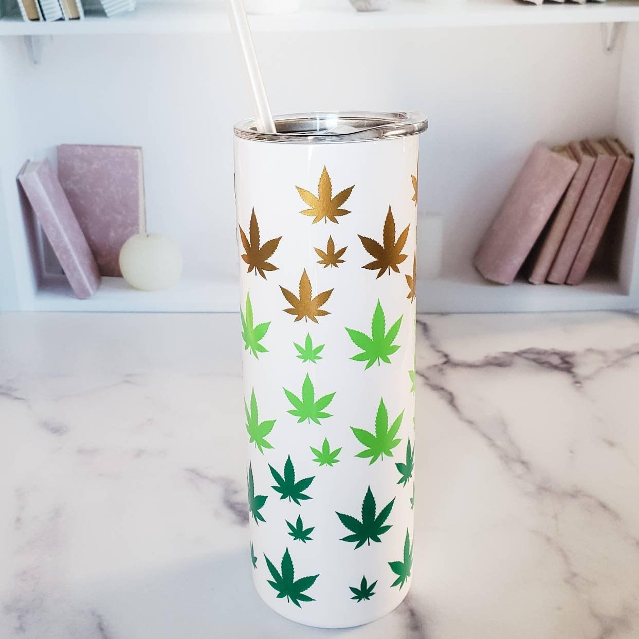 Ombre Hemp Leaf Insulated Drink Tumbler