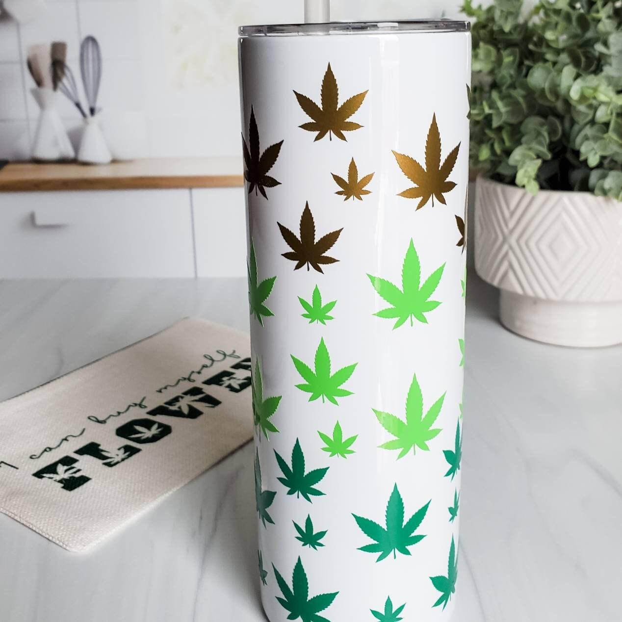 Ombre Hemp Leaf Insulated Drink Tumbler