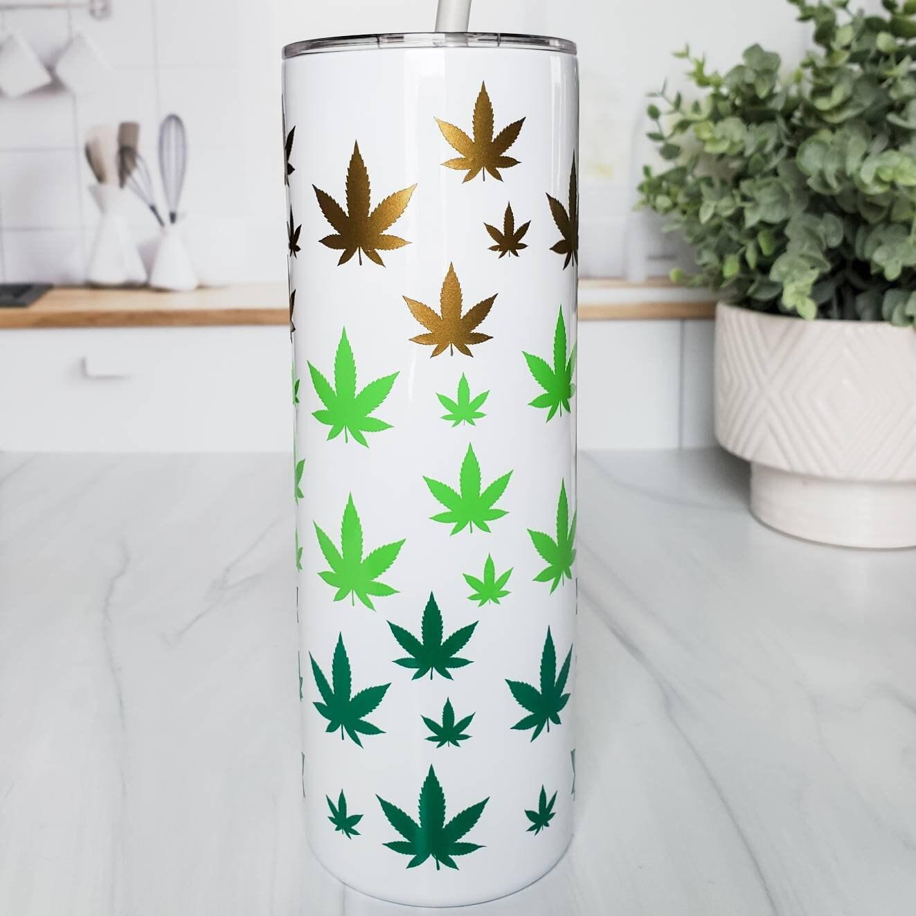 Ombre Hemp Leaf Insulated Drink Tumbler