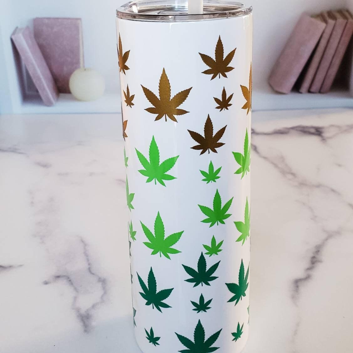Ombre Hemp Leaf Insulated Drink Tumbler