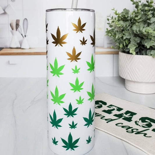 Ombre Hemp Leaf Insulated Drink Tumbler