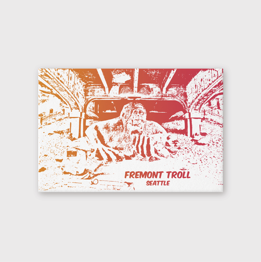 Fremont Troll Split Ink Postcard