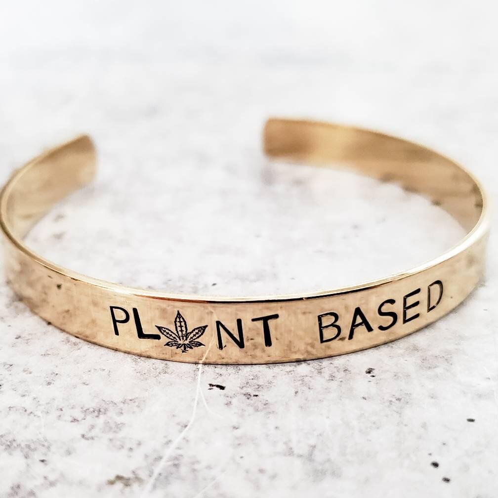 PLANT BASED Stacking Cuff Bracelet for Vegan Pot Head