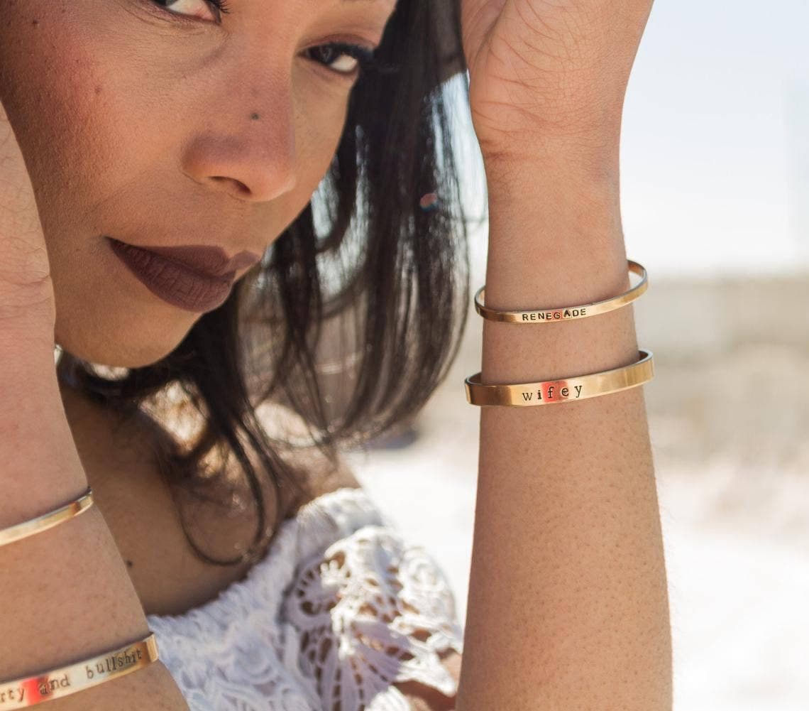 PLANT BASED Stacking Cuff Bracelet for Vegan Pot Head