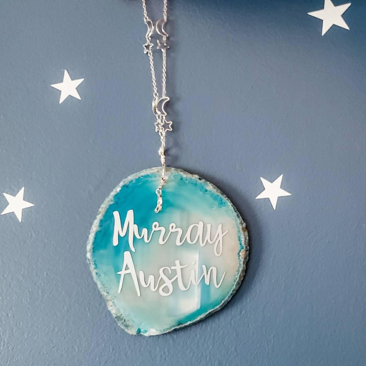 Personalized Baby Name Agate Nursery Decor