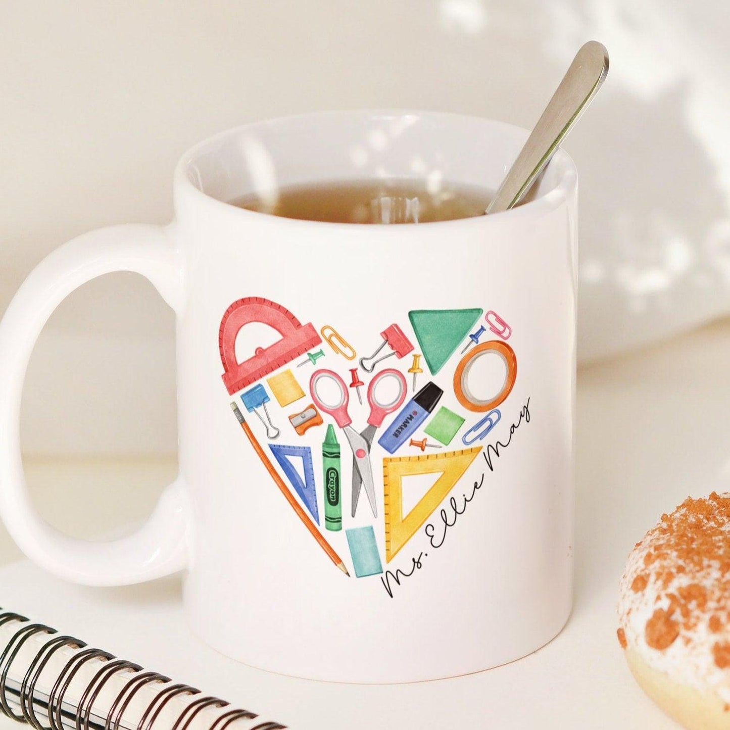 Personalized Heart Teacher Mug