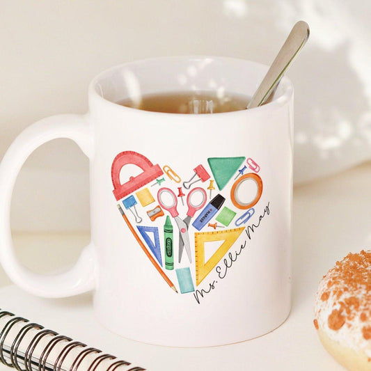 Personalized Heart Teacher Mug