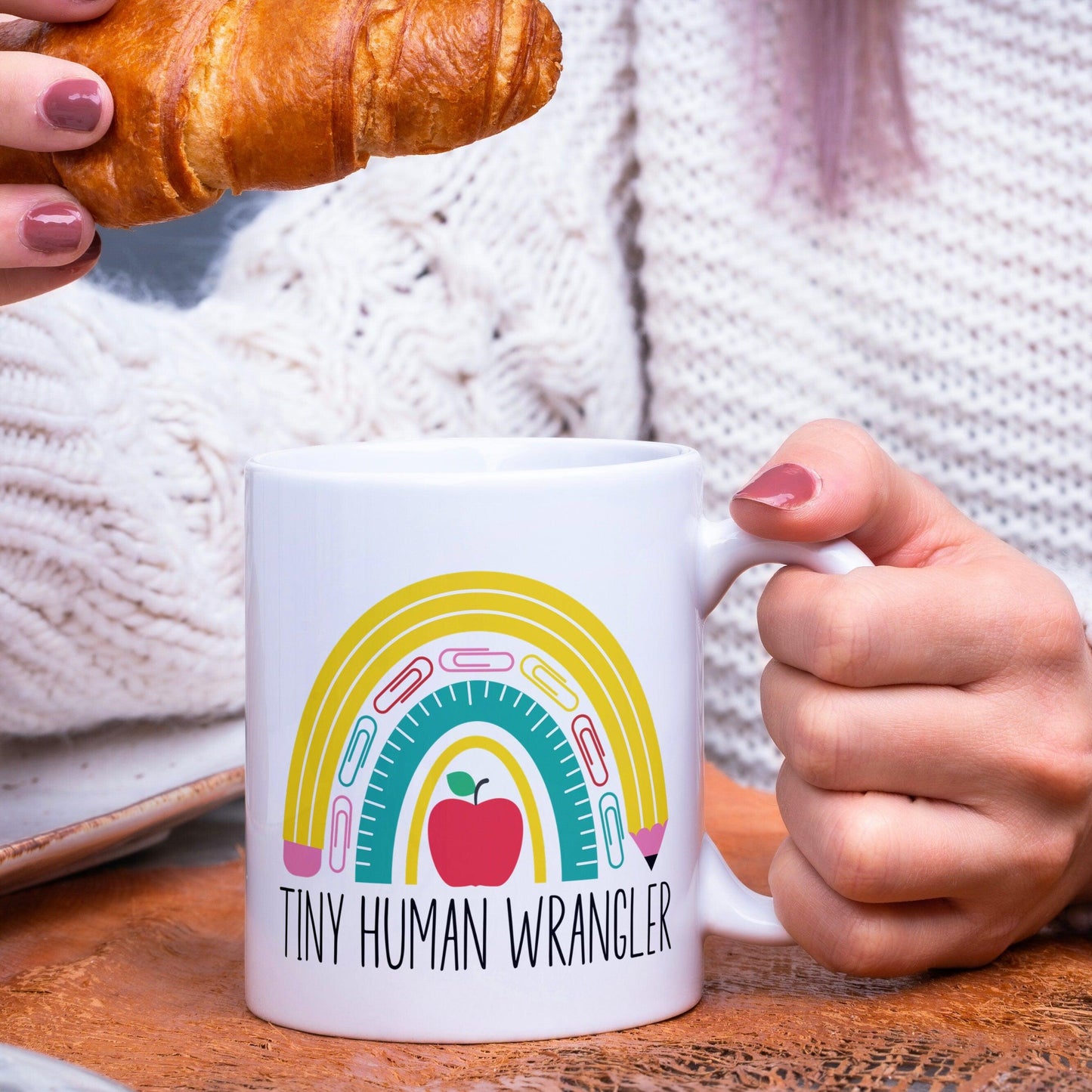 Personalized Tiny Human Wrangler Teacher Mug
