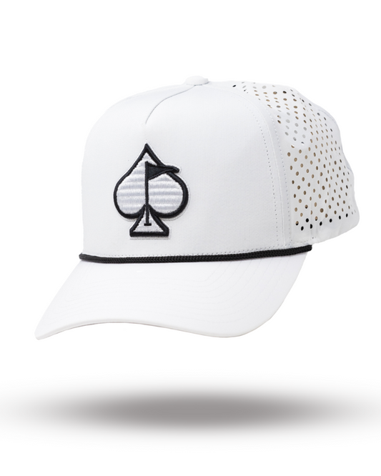 Perforated Rope Hat - White