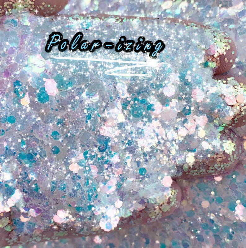 POLAR-IZING (Ice Blue) Chunky Iridescent Glamdoll Glitter