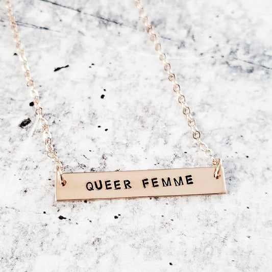 QUEER FEMME Bar Necklace