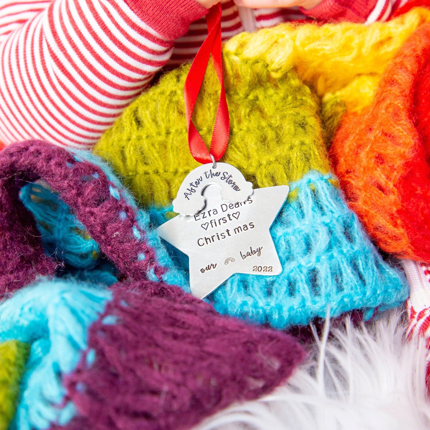 Rainbow Baby's First Christmas Star Ornament