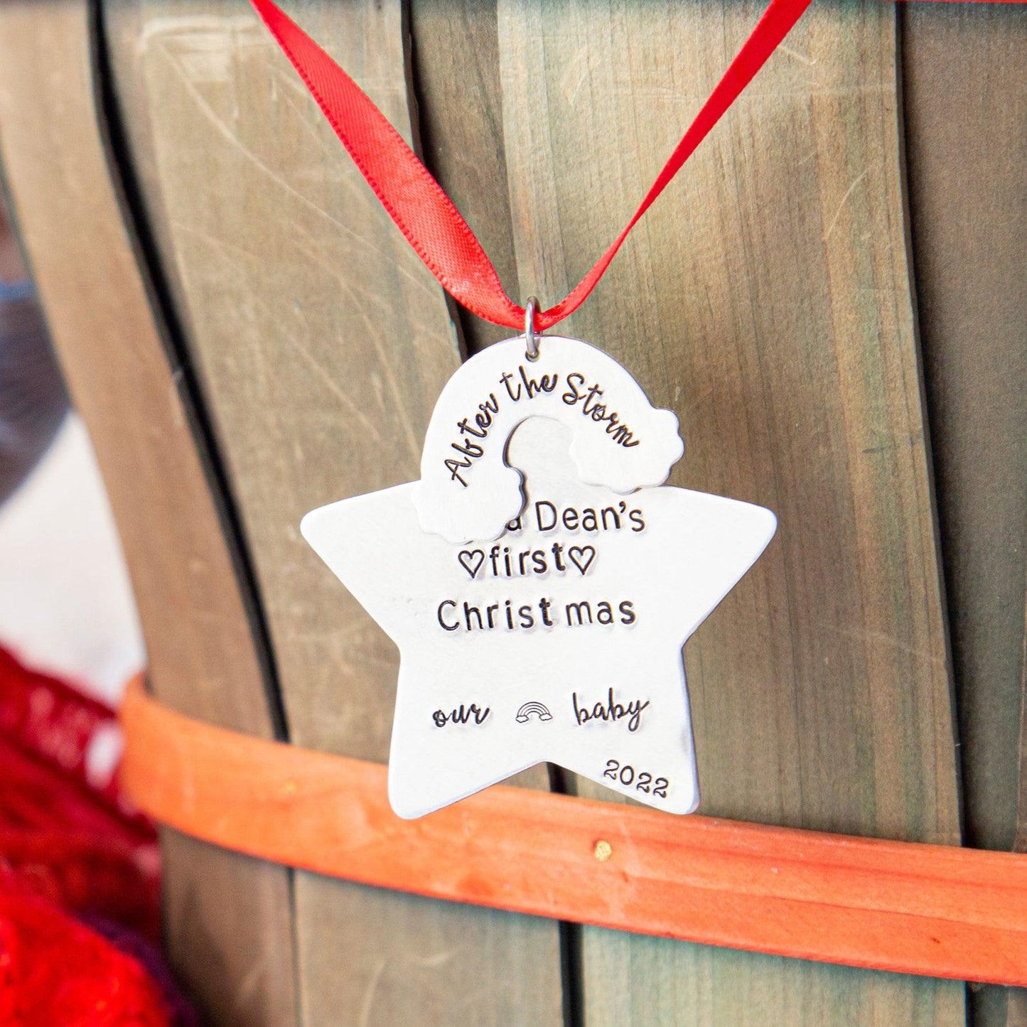 Rainbow Baby's First Christmas Star Ornament