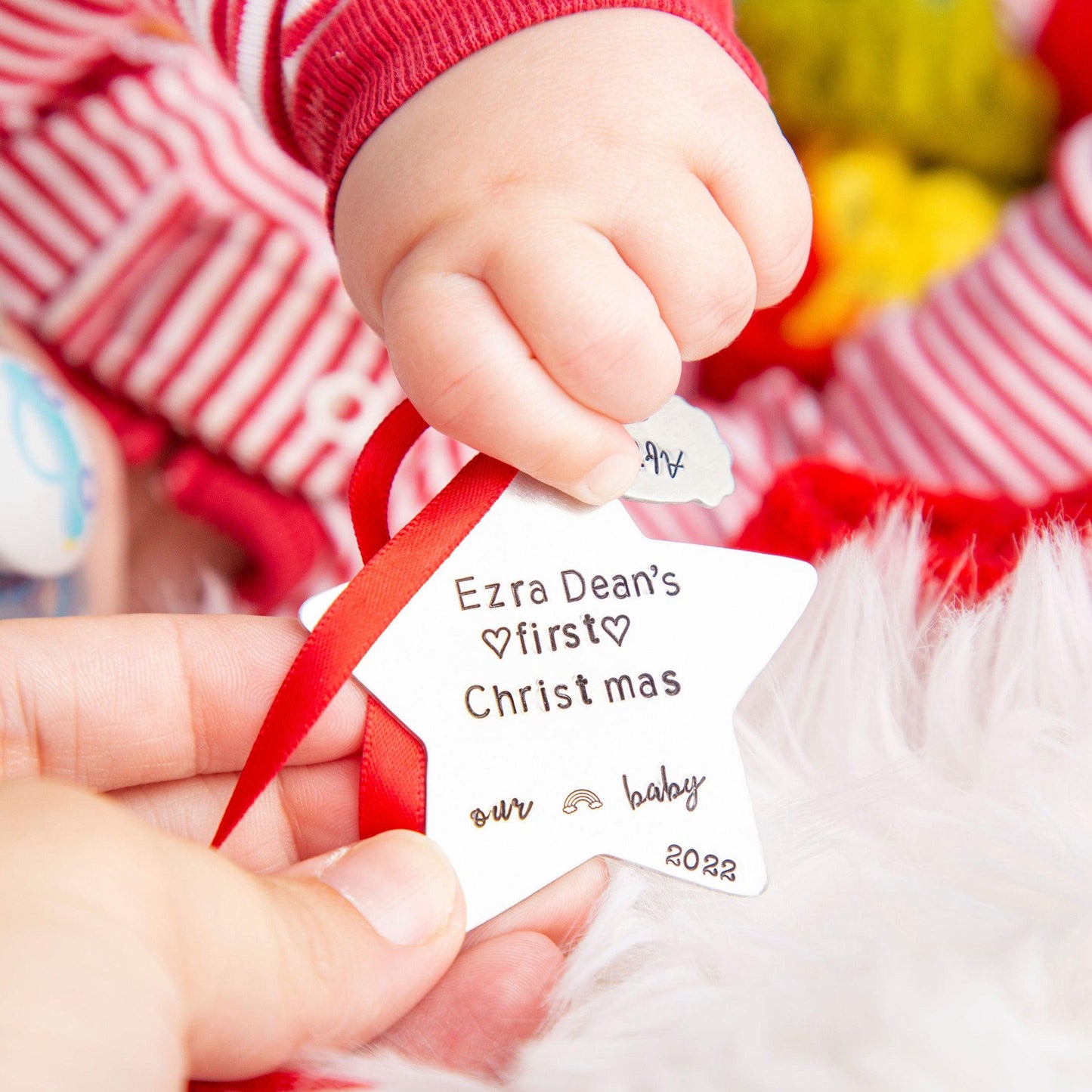 Rainbow Baby's First Christmas Star Ornament