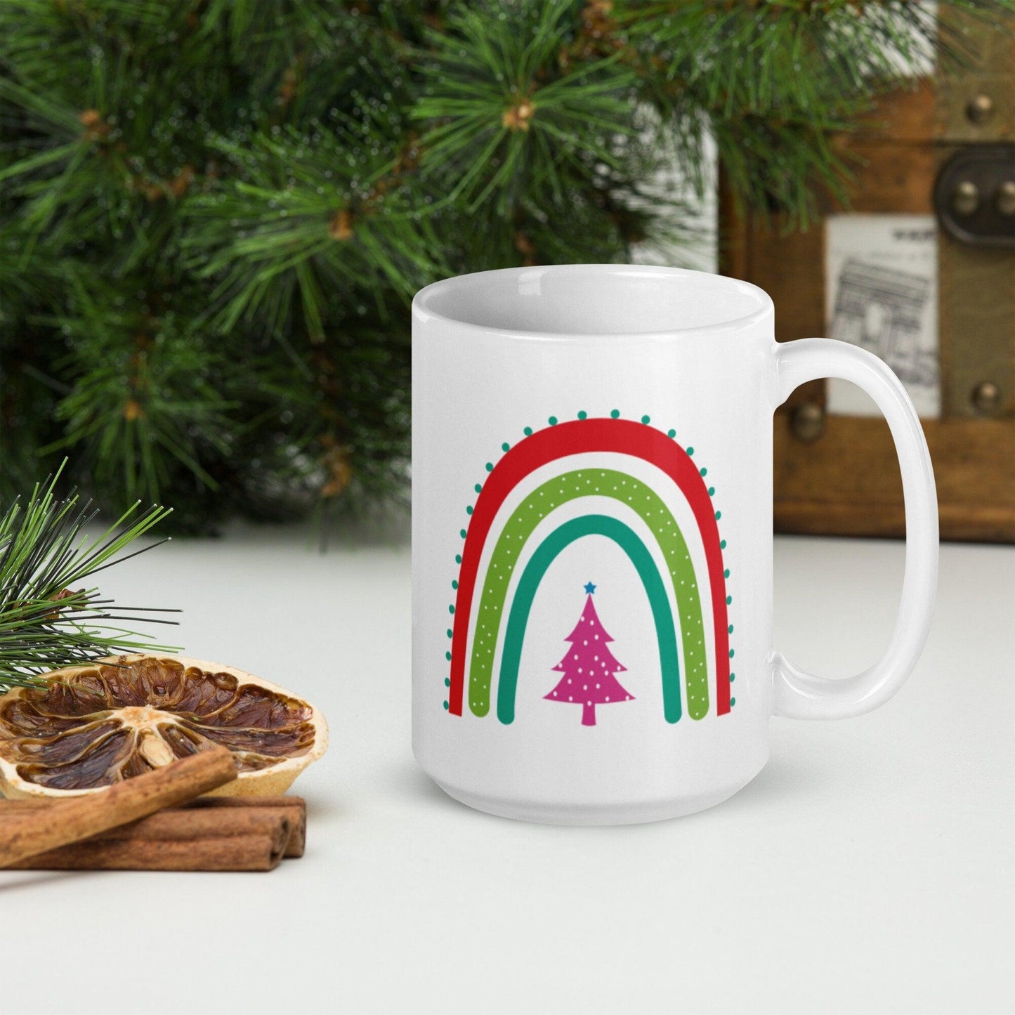 Rainbow Christmas Tree Coffee Mug