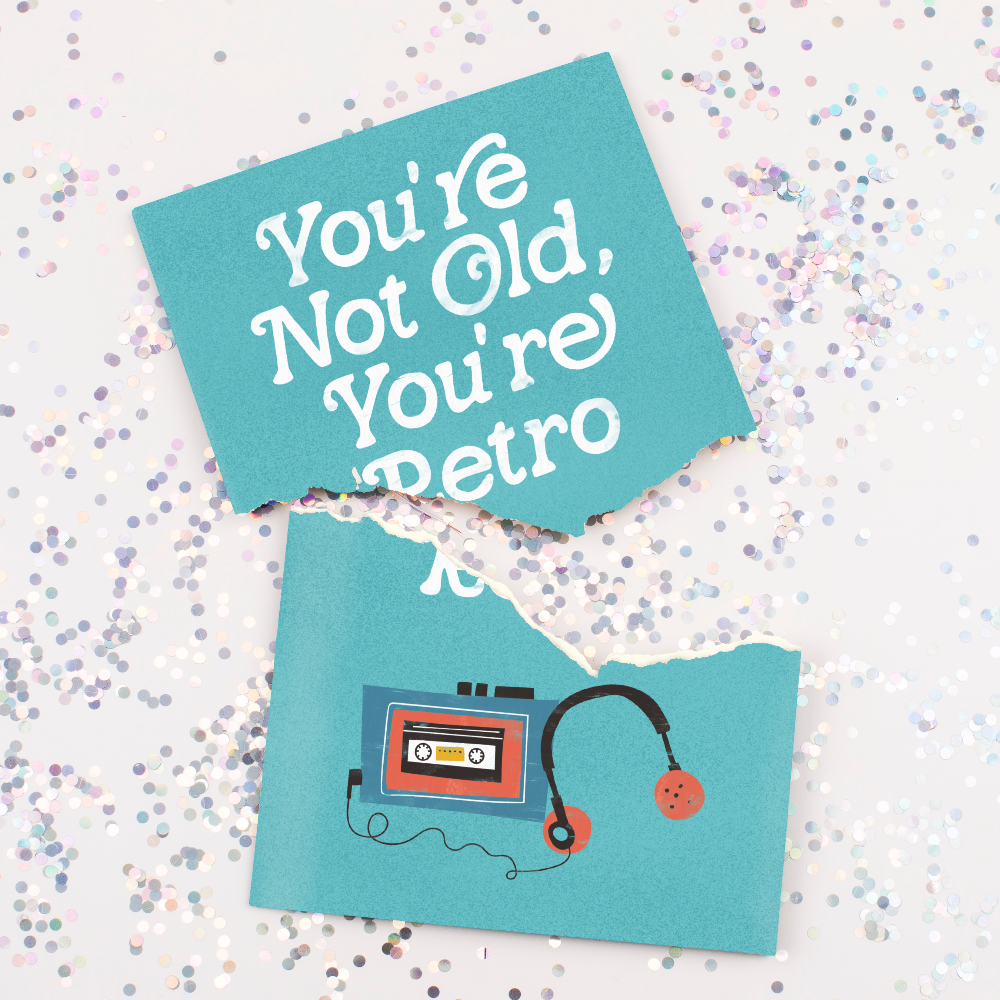 Endless Retro Birthday Card with Glitter