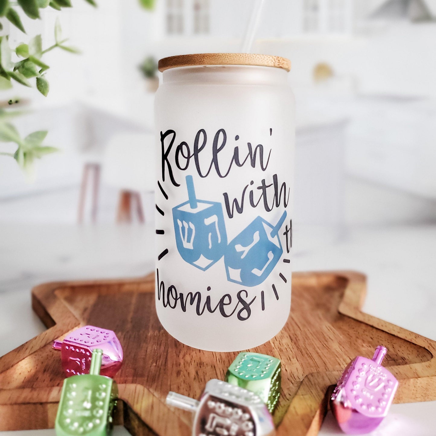 Rollin' with the Homies Printed Glass Can Cup