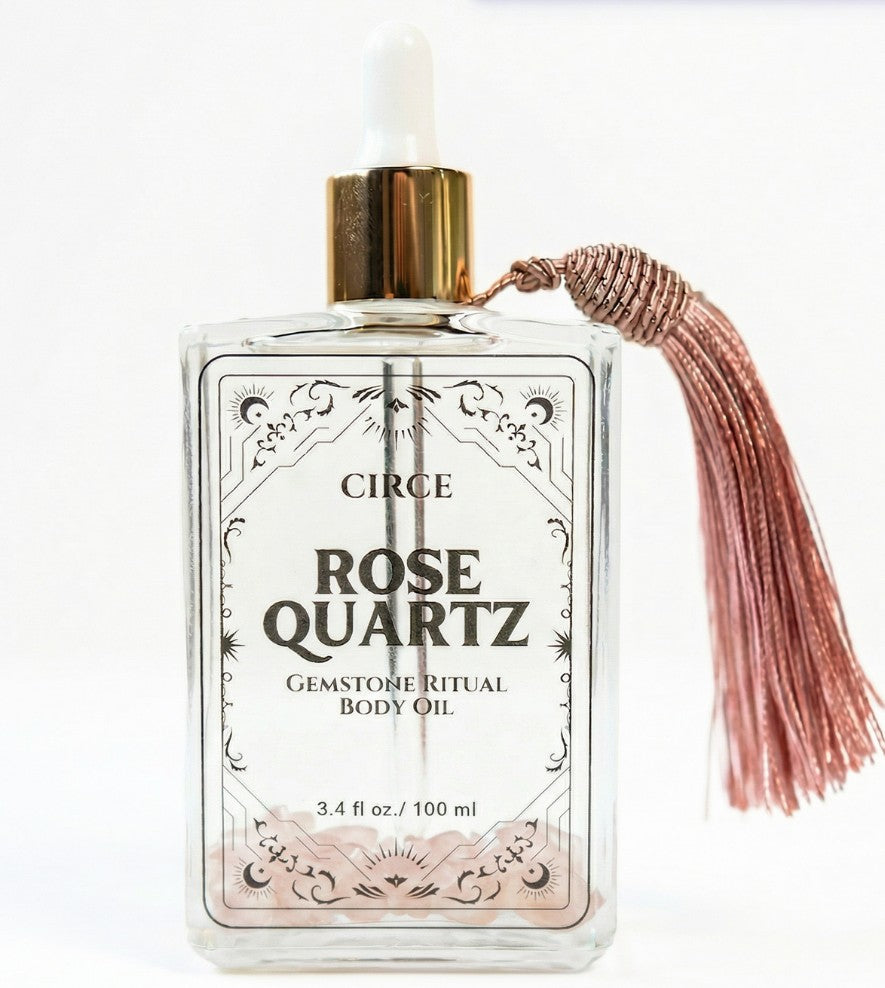 Rose Quartz Gemstone Oil - Face, Body, Hair and Cuticles
