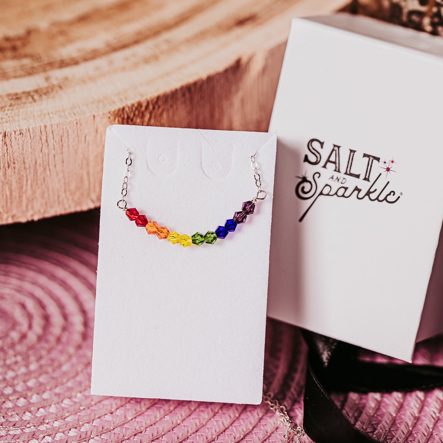 Rainbow Crystal Dainty Hoop Earrings