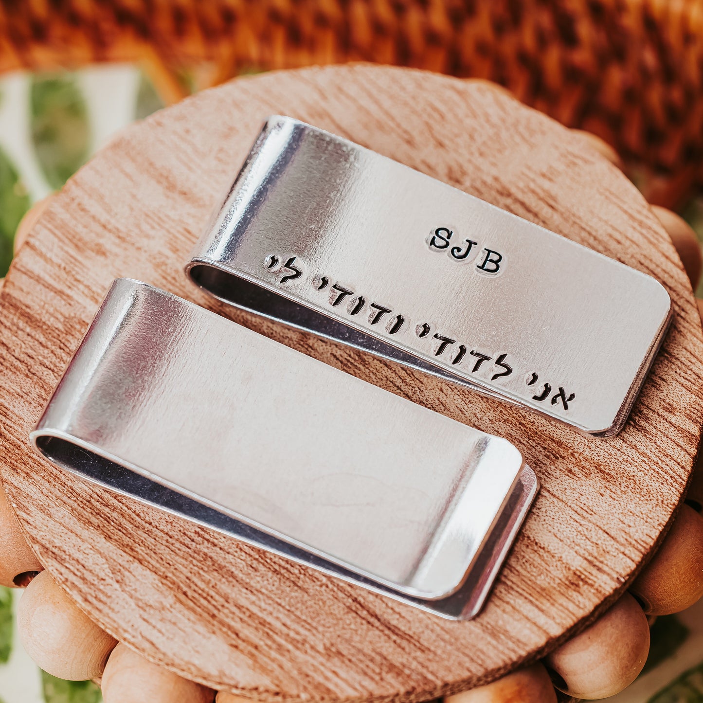Monogram Song of Songs Money Clip Minimalist Wallet for Groom