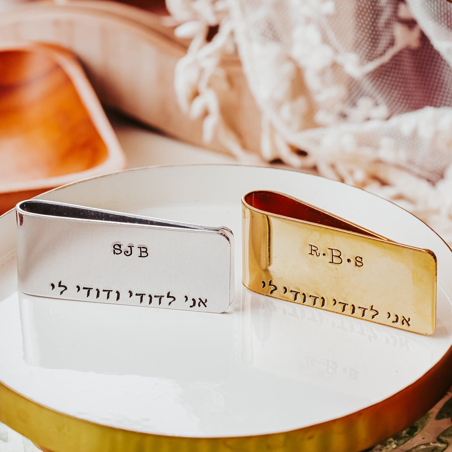 Monogram Song of Songs Money Clip Minimalist Wallet for Groom