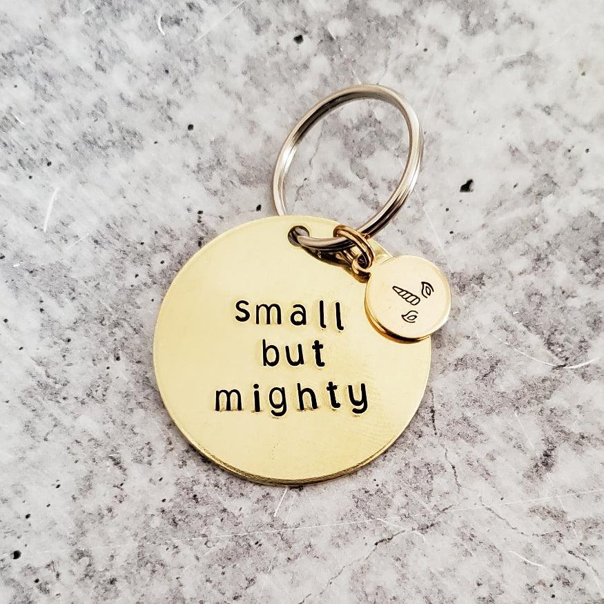 SMALL BUT MIGHTY Keychain with Unicorn Emoji
