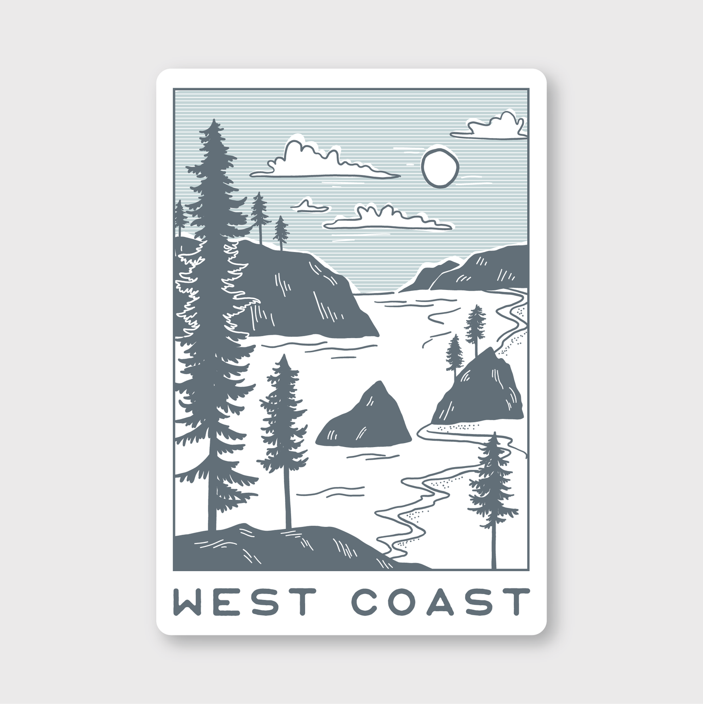 West Coast Beach Sticker