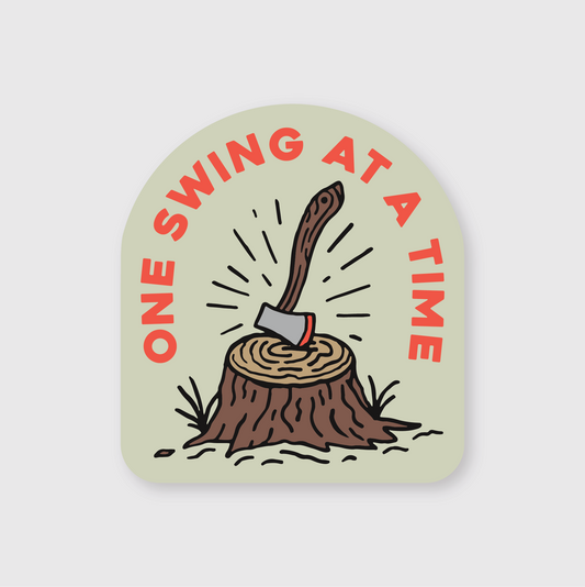 One Swing At a Time Sticker