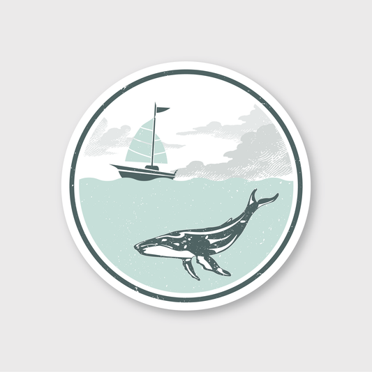 Whale Sailboat Sticker