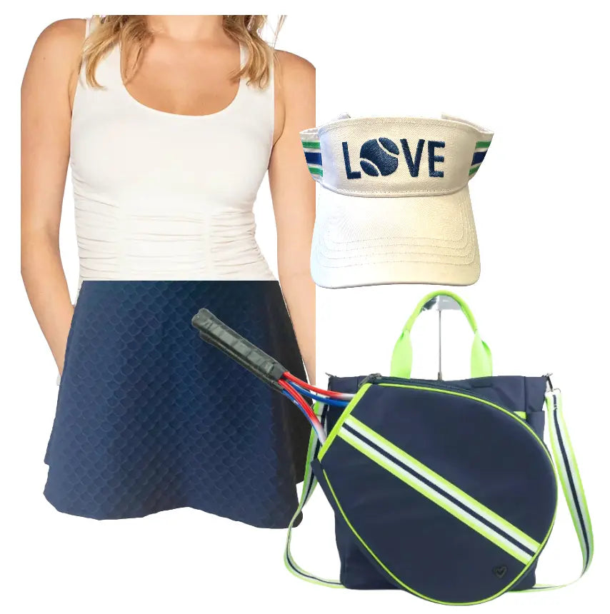 Nola Navy Blue Scallop Skirt