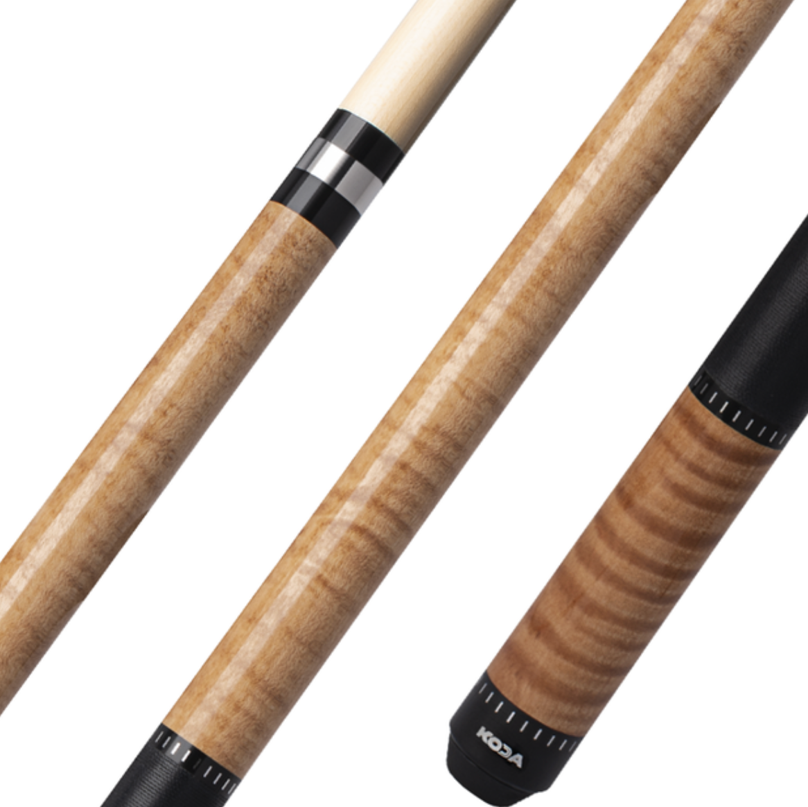 KODA Curly Maple Cue Stick with Irish Linen Wrap and Maple Shaft