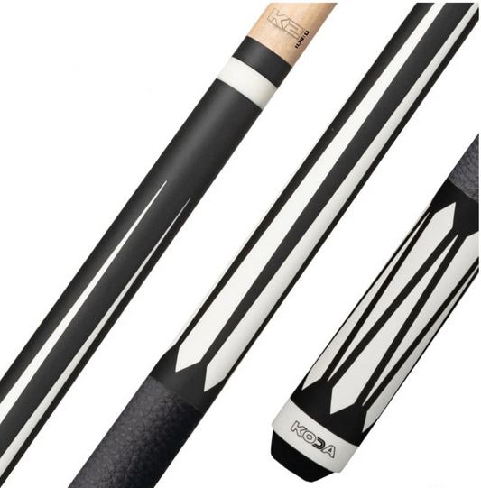 K2 Cue Matte Black and White Floating Design, Leather Lore Wrap