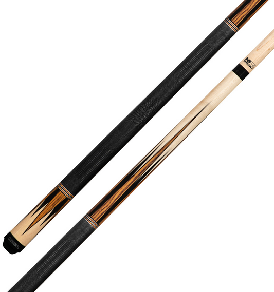 K2 Cue Gloss Natural, Bocote/Black 8pt. Black Embossed Lizard Wrap