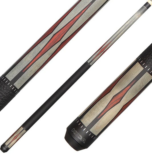 K2 Cue Matte Grey, Floating Cocobolo/Black Point Design, Leather Lore Wrap