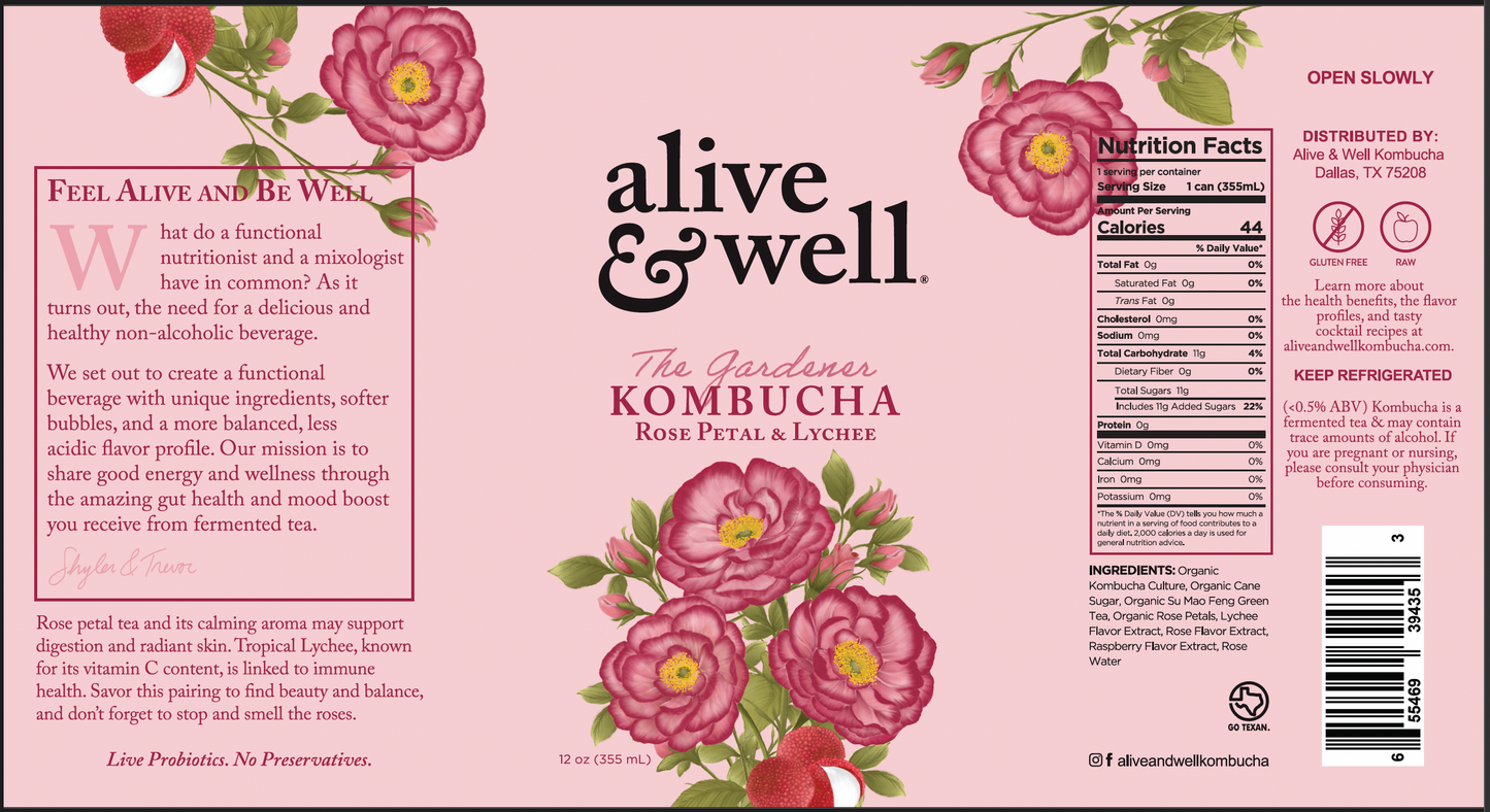 Rose Petal & Lychee Kombucha