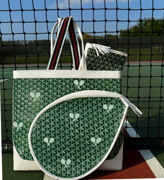 Whimsy Tennis Bag - Boutique Vintage Vibe Green