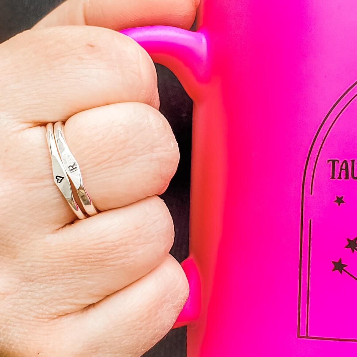 Sterling Silver Initial Stacking Ring