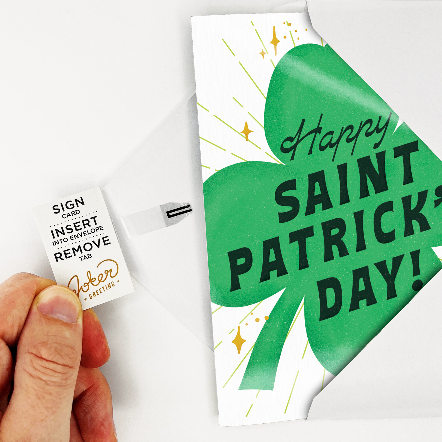 Endless Bagpipes St. Patricks Day Card with Glitter and Sticker Surprise