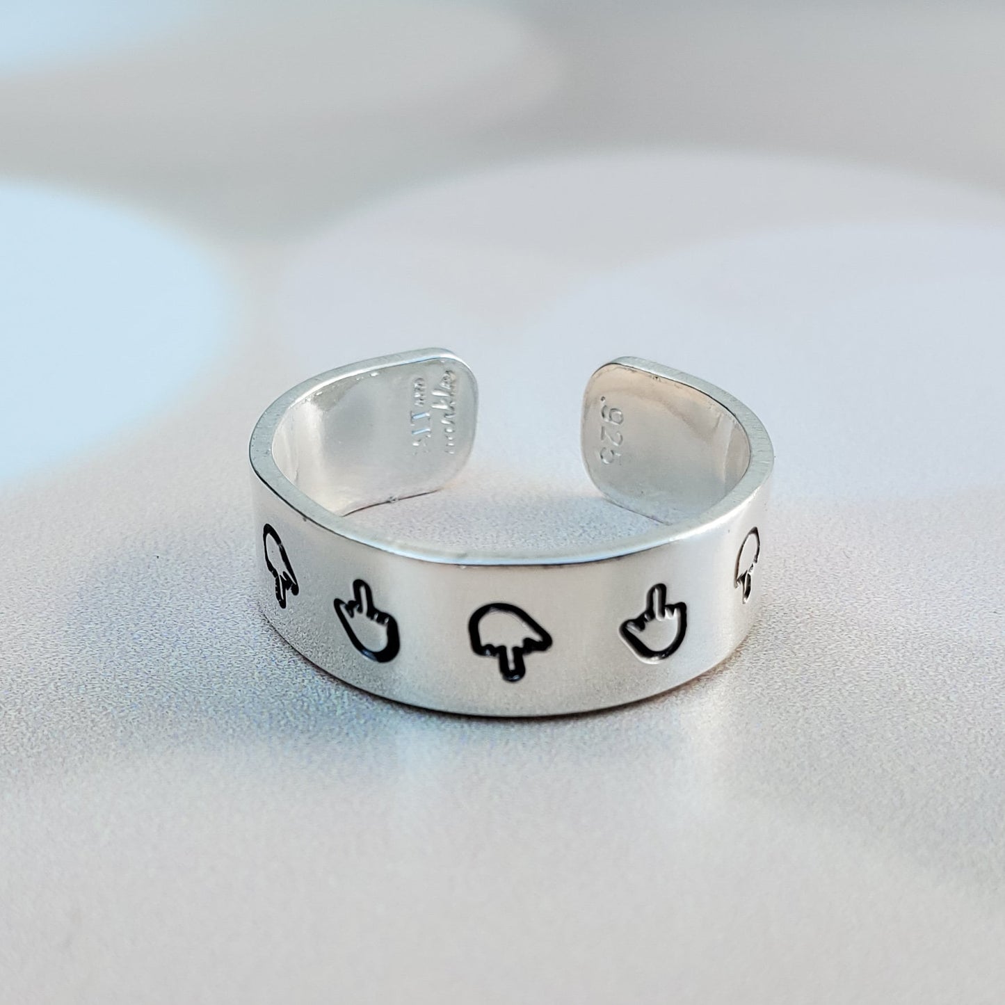 Sterling Silver Dainty Middle Finger Band Ring