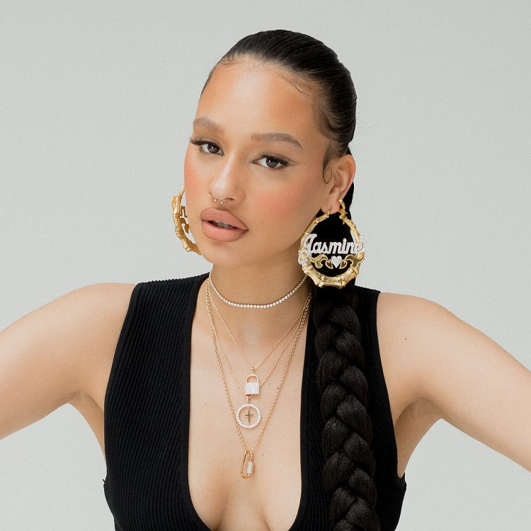 The Cupid Bamboo Hoop Name Earrings