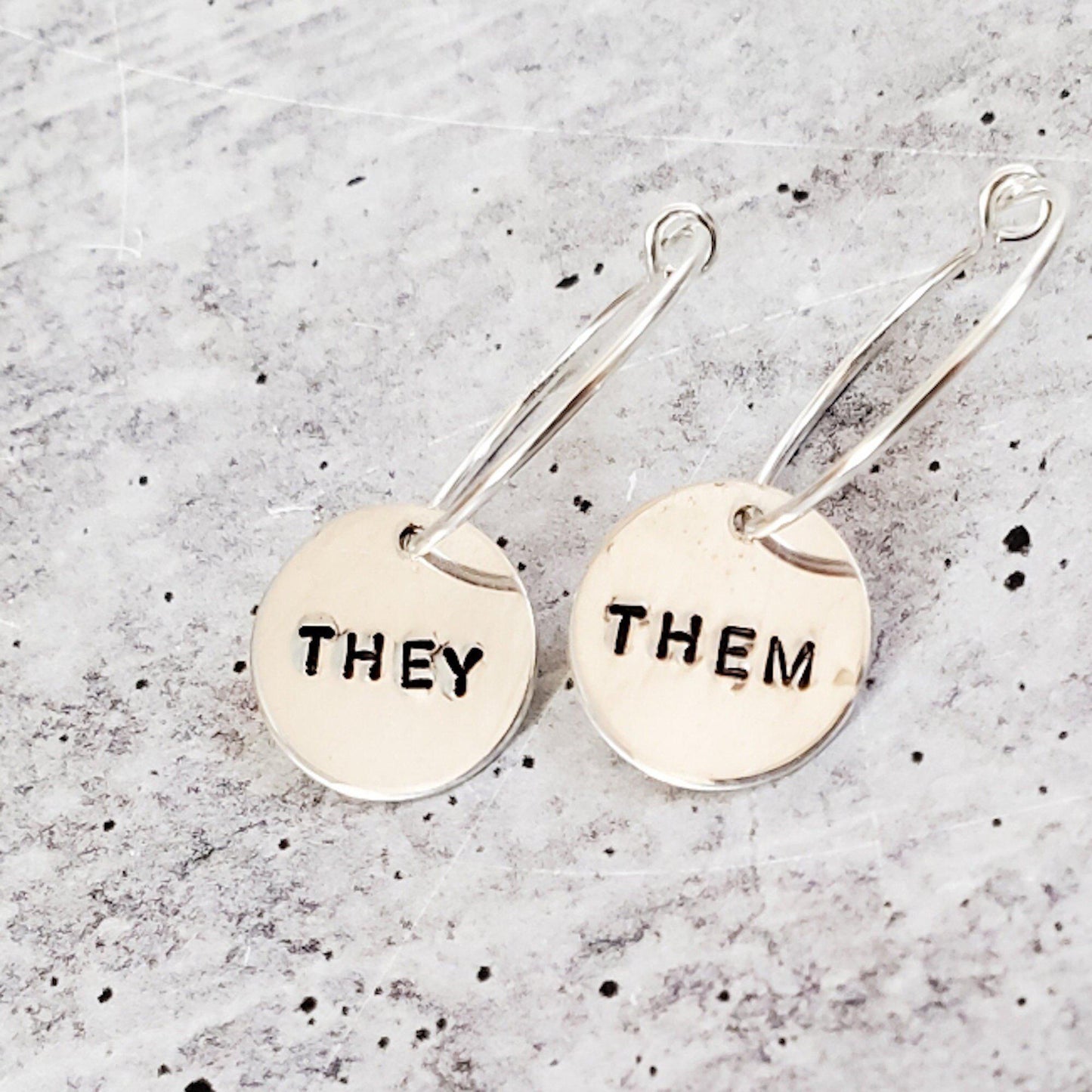 THEY/THEM Pronoun Hoop Earrings