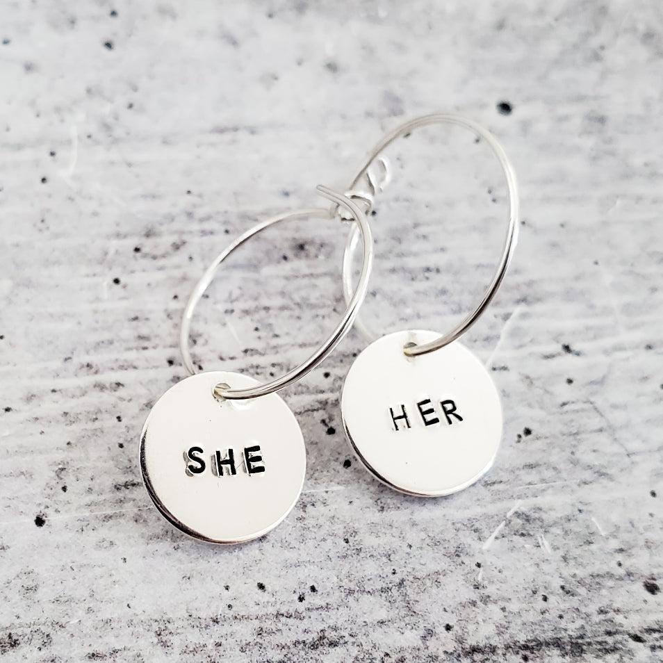 THEY/THEM Pronoun Hoop Earrings