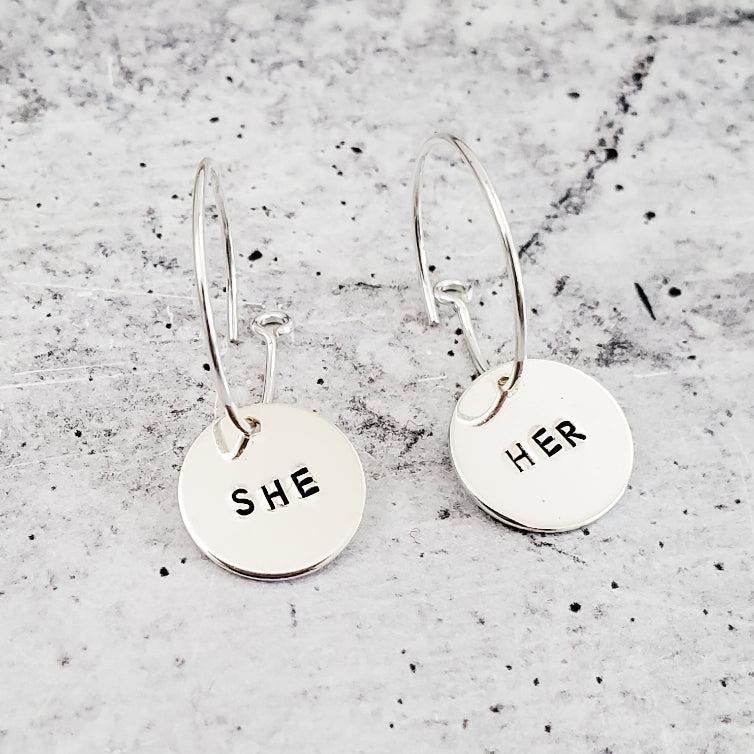 THEY/THEM Pronoun Hoop Earrings