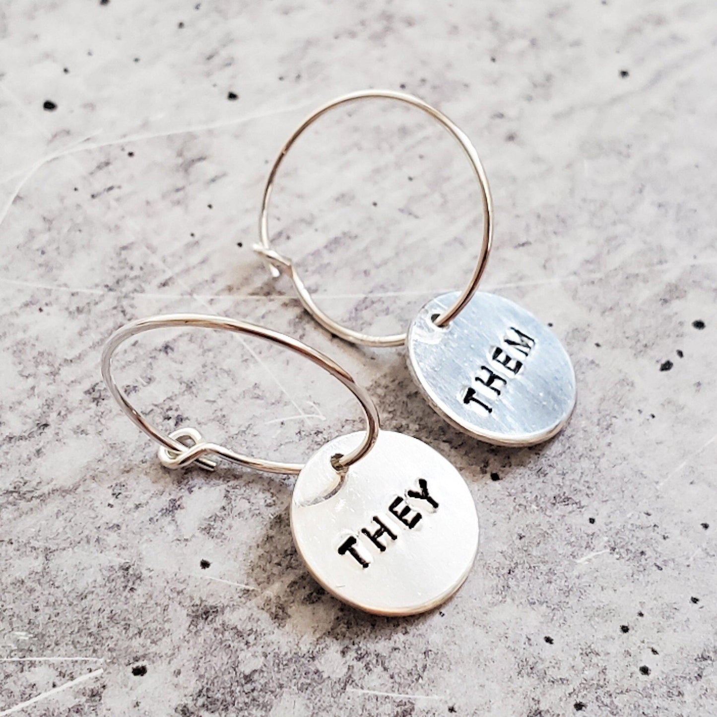 THEY/THEM Pronoun Hoop Earrings