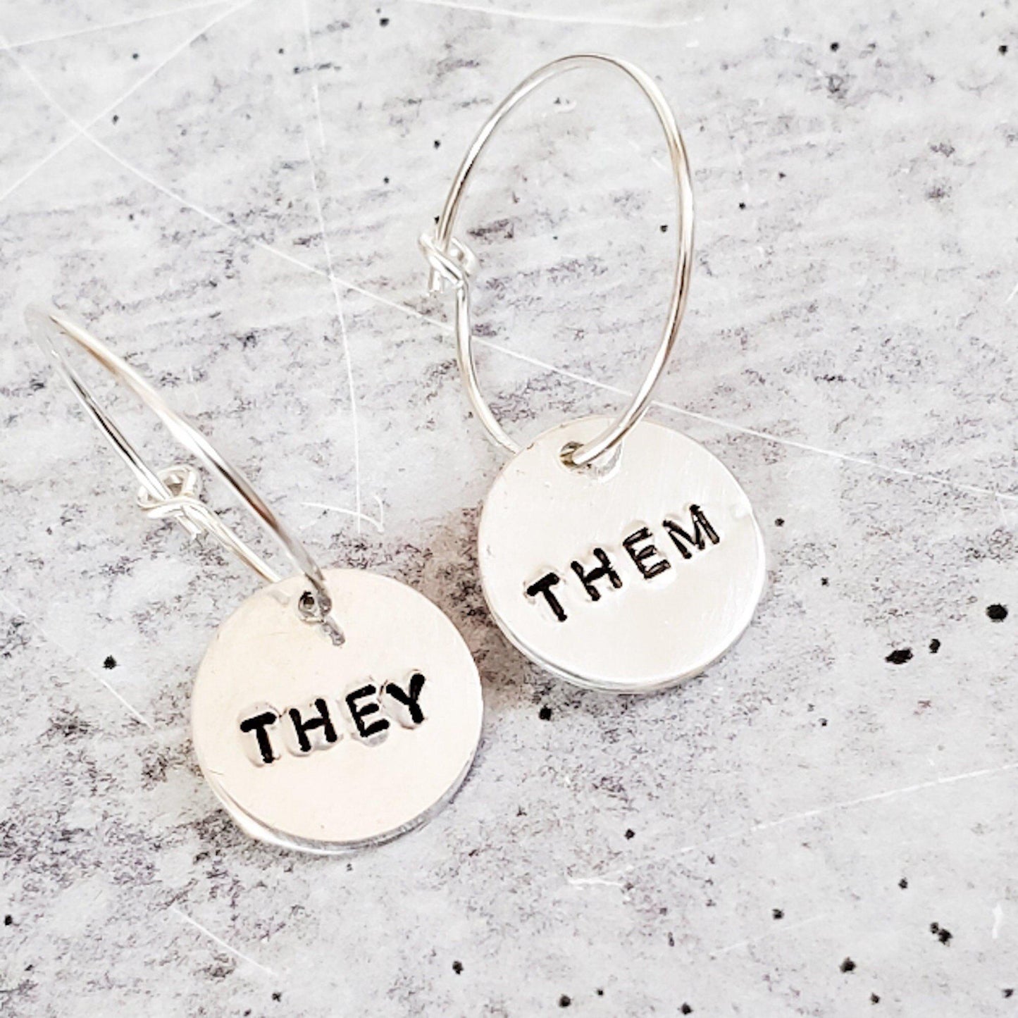 THEY/THEM Pronoun Hoop Earrings