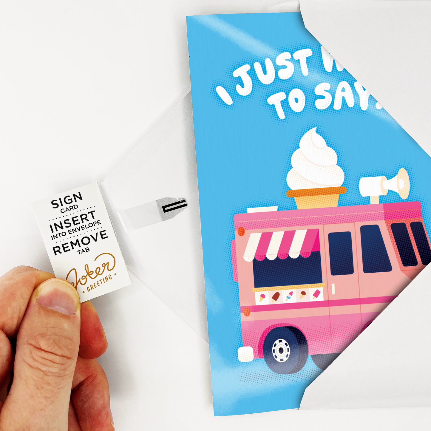 Endless Thank You Ice Cream Truck Card with Glitter