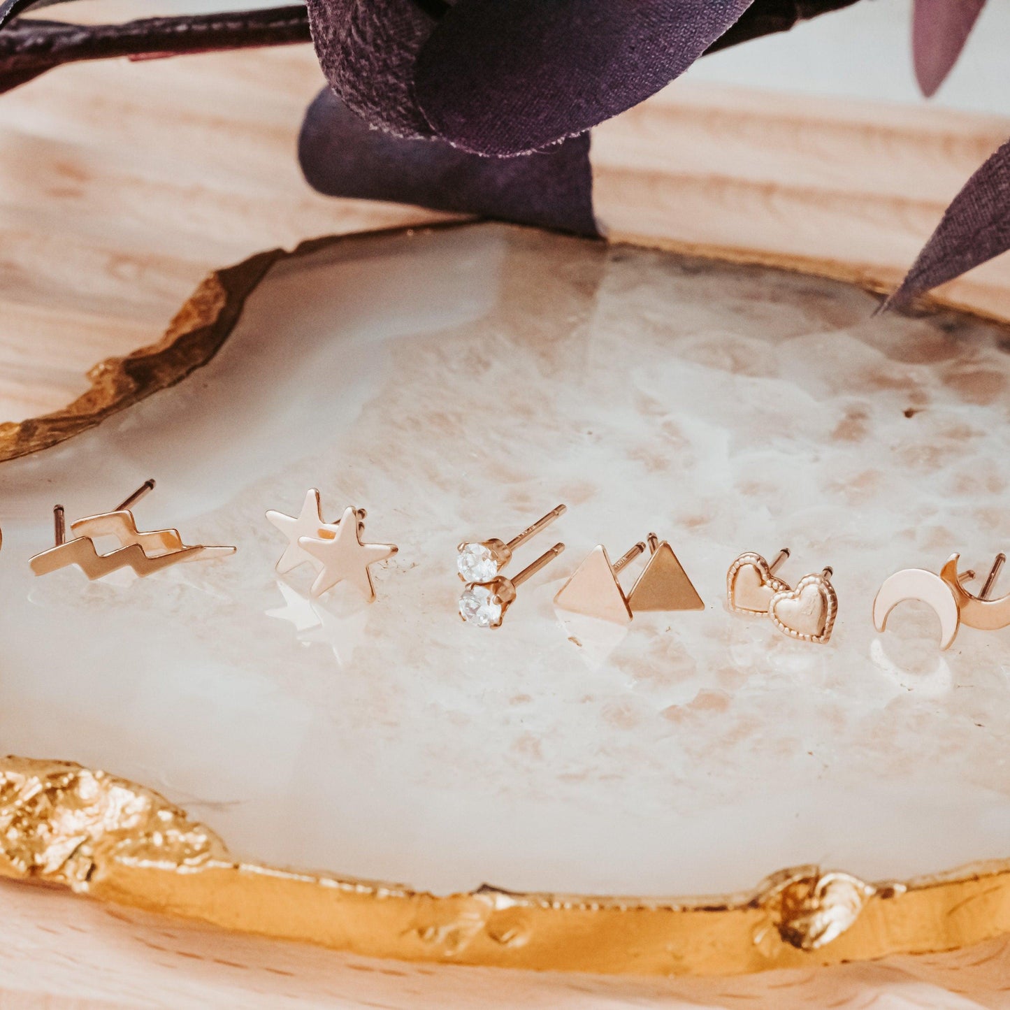 Tiny Gold Ball Stud Earrings