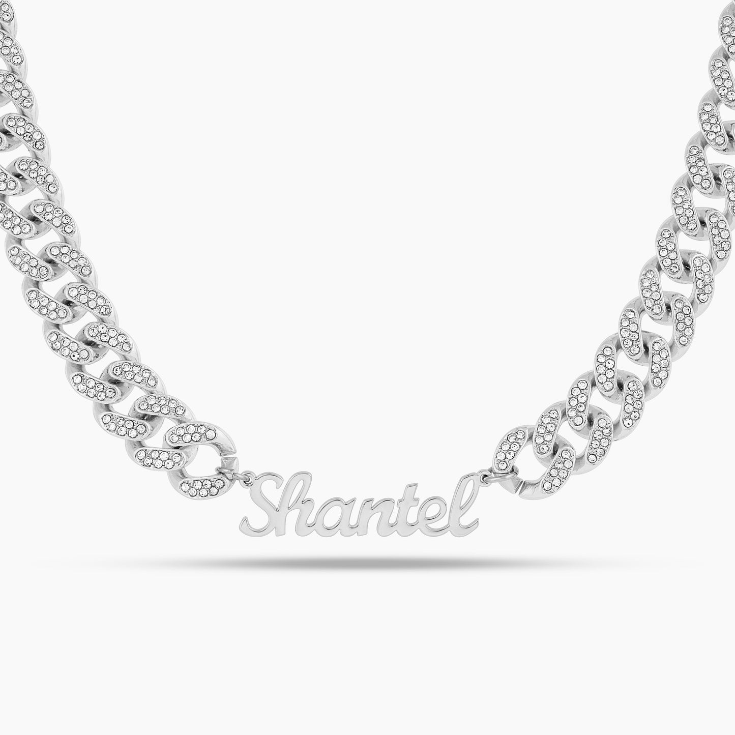 Signature Name Necklace with Chunky Iced Cuban Chain