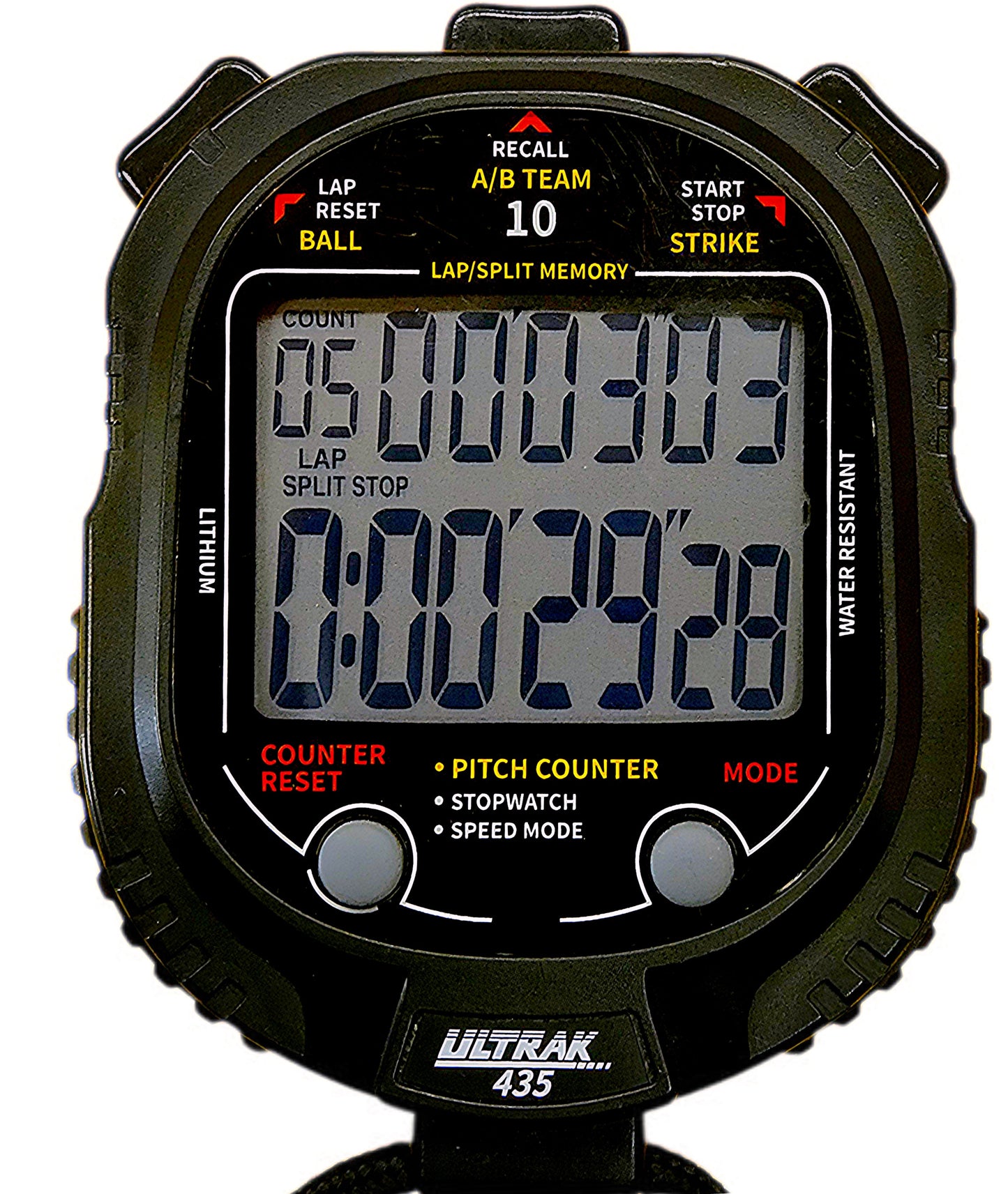 ULTRAK 435 Pitch Counter & Pitch Speed Monitor- 10 Memory Stopwatch