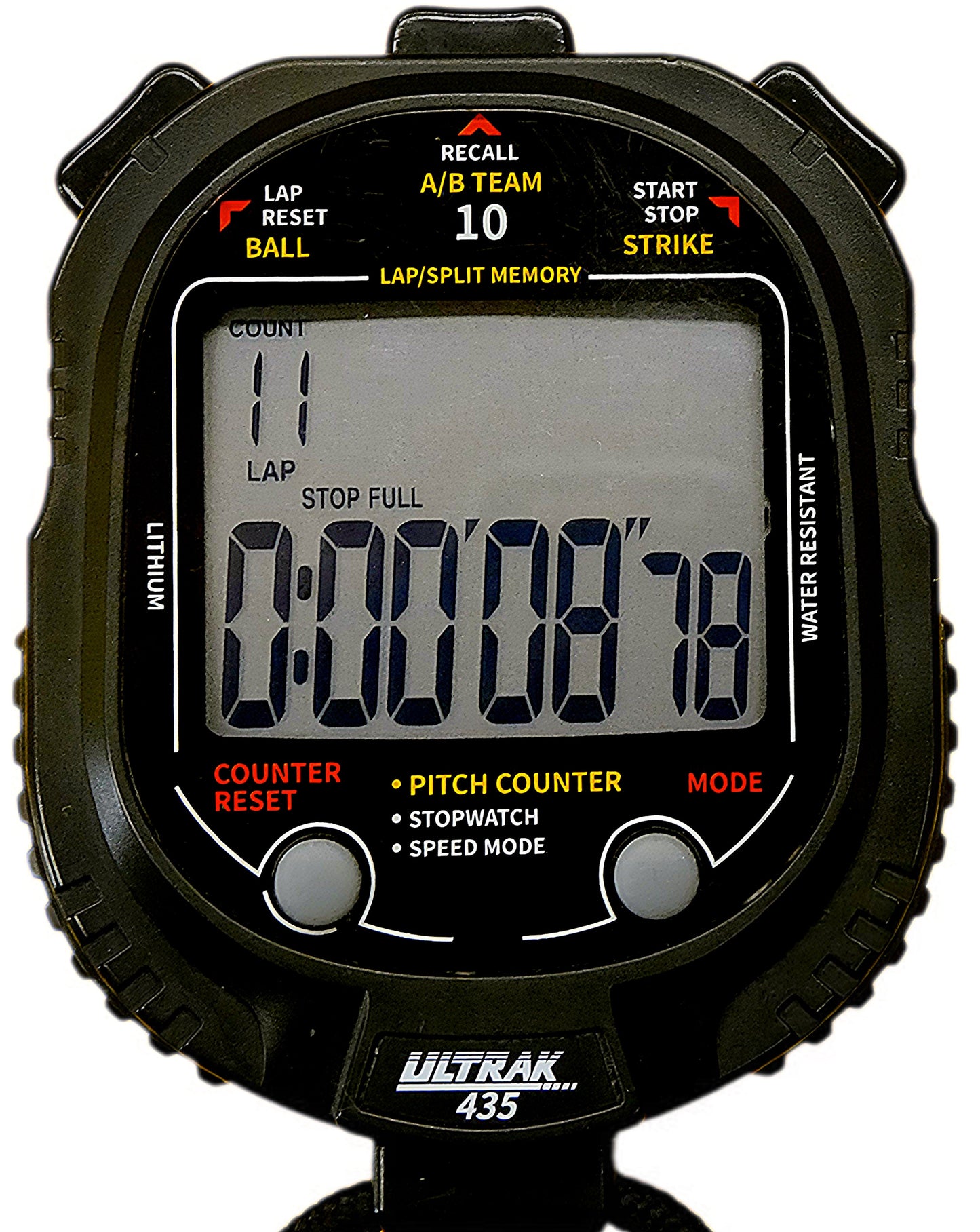 ULTRAK 435 Pitch Counter & Pitch Speed Monitor- 10 Memory Stopwatch